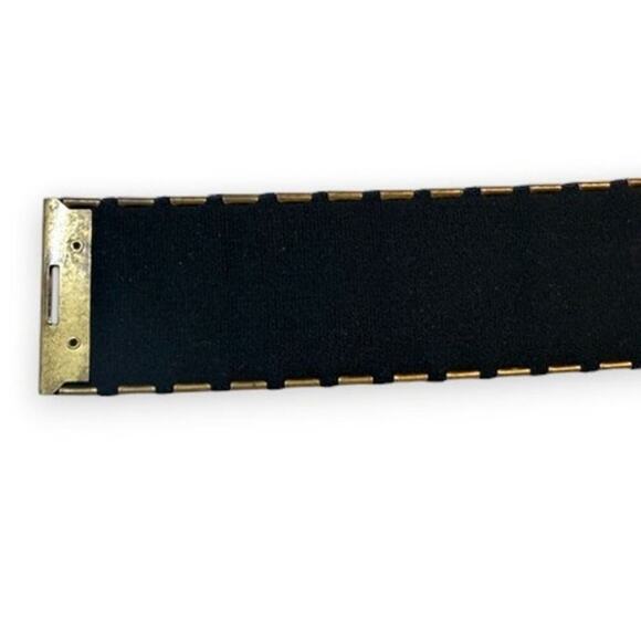 Ornate Gold-Tone Lizard Buckle Filigree Stretch Belt Rhinestone Y2K main image 8